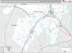 Hagerstown-Martinsburg Metro Area Digital Map Premium Style